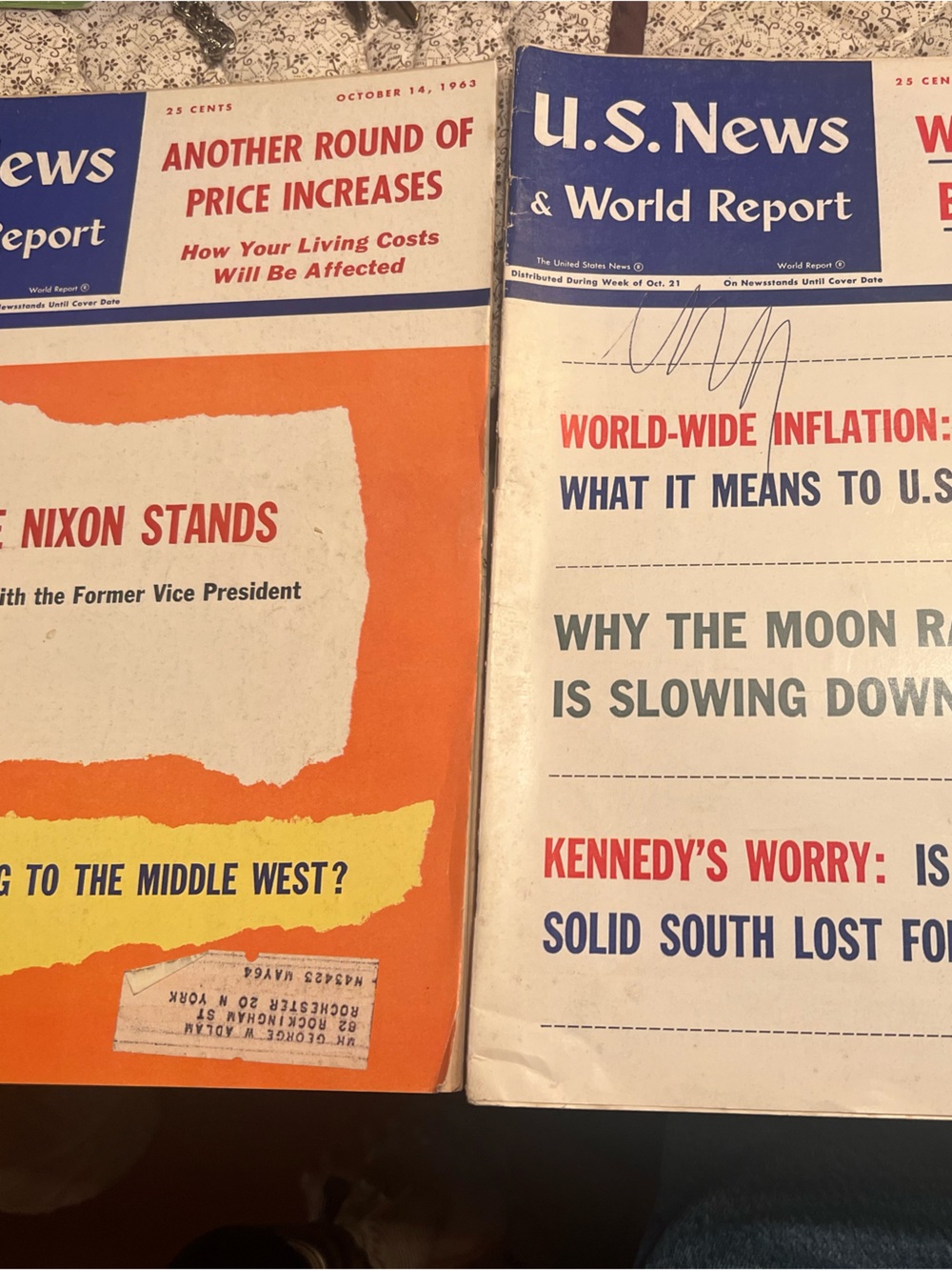 (4) U.S. News & World Report Vintage Magazine 1962 & 1963 Issues